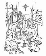 Coloring Jesus Christmas Shepherds Nativity Pages Baby Story Bible Star Bethlehem Manger Drawing Stable Color Adorations Kids Getdrawings sketch template