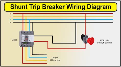 shunt trip breaker wiring diagram shunt trip breaker wiring diagram square youtube
