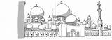 Dhabi Zayed Sheikh Mosquée Croquis Guydelisle sketch template