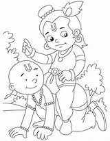 Krishna Coloring Pages Sudama Friends Shiva Kids Ever Drawing Mosasaurus Bheem Chota They Colouring Color Drawings Bestcoloringpages Simple Easy Getdrawings sketch template