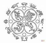Zodiac Mandala Coloring Pages Virgo Adults Printable Mandalas Horoscope Sign Signs Supercoloring Template Symbols sketch template