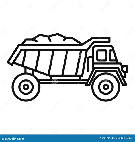 truck icon outline style cartoon vector cartoondealercom