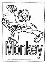 Monkey Coloring Pages Worksheets Printable Children Sheet sketch template