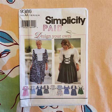 simplicity  complete uncut factory folds vintae  design etsy