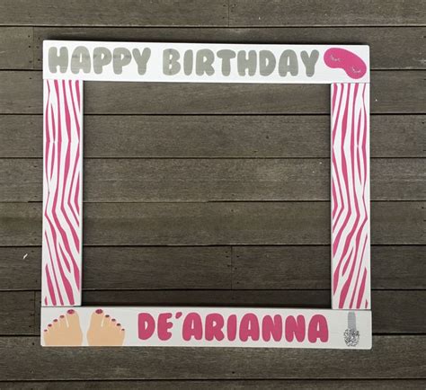 spa party photobooth birthday photo booth frame wood photobooth