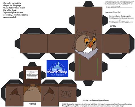 friend owl paper toy  printable papercraft templates