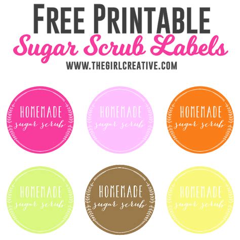 sugar scrub labels  girl creative