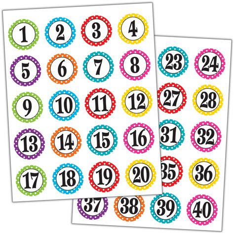 polka dots numbers stickers tcr teacher created resources