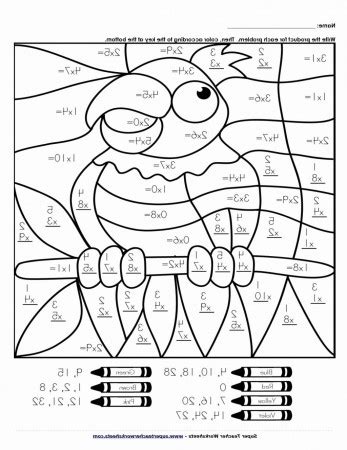 multiplication color  number math worksheets coloring page