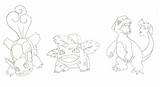Coloring Starters Kanto sketch template