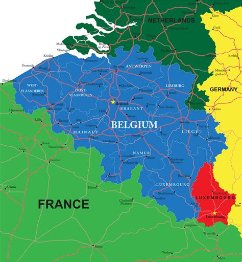 belgium map guide   world