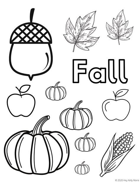 fall coloring page   instant access