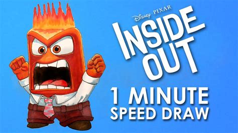 minute draw anger   insideout disney pixar howtodraw