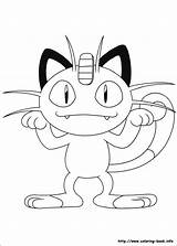 Coloring Meowth Pokemon Getdrawings sketch template