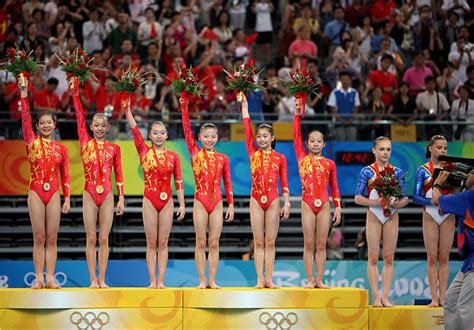 Chinese Women Win Gymnastics Gold The Chinese Womens Gymnastics Team
