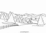 Krajobraz Coloring Zimowy Designlooter 4kb sketch template