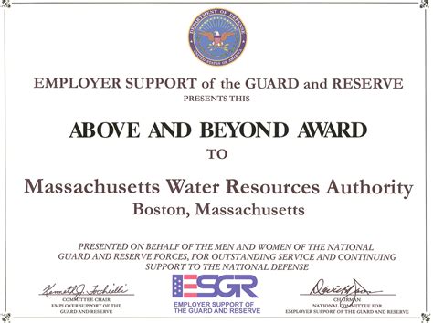 mwra receives    award  employer support