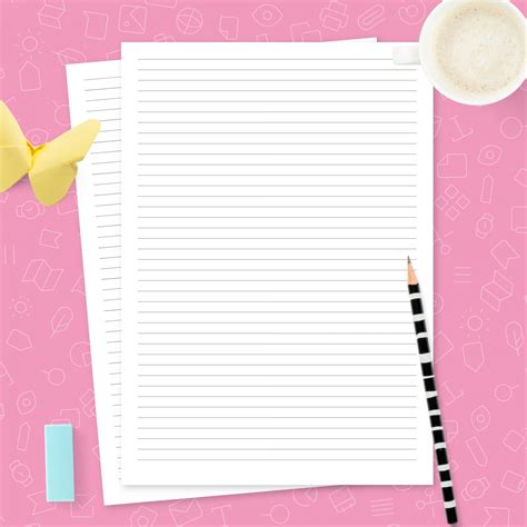 lined paper template mm template printable