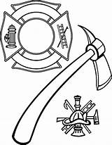 Coloring Fire Firefighter Cross Pages Department Hat Maltese Fireman Axe Helmet Badge Fighter Printable Drawing Getcolorings Decals Silhouette Colouring Visit sketch template