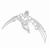 Falcon Coloring Pages Marvel Drawing Printable Silhouette Millennium Superhero Getcolorings Getdrawings Toddlers Color Template Print sketch template