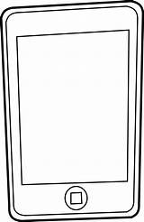 Phone Coloring Cell Cliparts Clipart sketch template