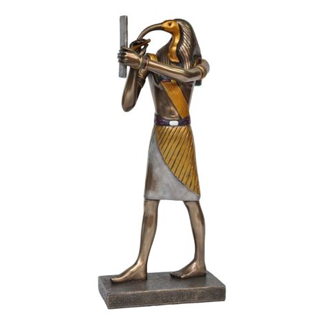 cast bronze egyptian mythology figurine standing thoth