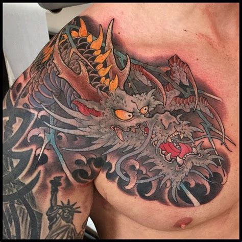 Huge Claws Dragon Tattoo On Chest Best Tattoo Ideas