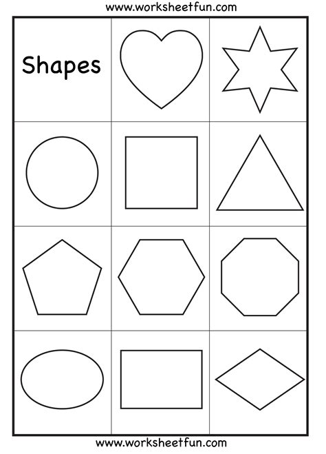 preschool shapes worksheet  printable worksheets worksheetfun