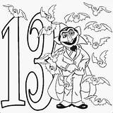 Coloring 13 Number Pages Count Printfree Cn Bats Vampire Do Hehe Getcolorings Printable sketch template