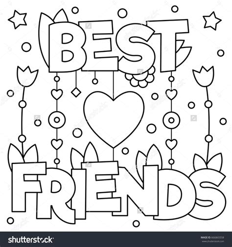 friends coloring page vector illustration stock vector royalty