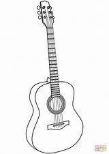 Coloring Guitar Pages Printable Supercoloring Drawing sketch template