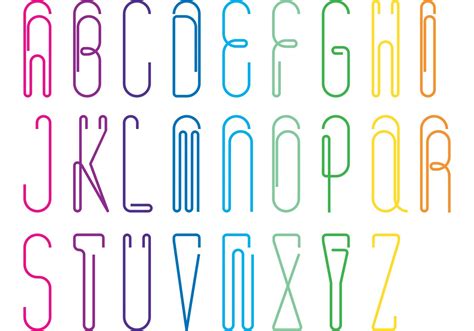 paper clip alphabet vector pack   vector art stock