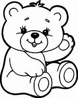 Bear Coloring Teddy Pages Cute sketch template