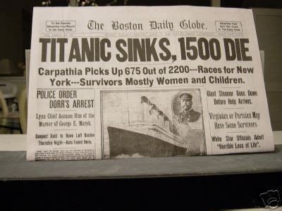 titanic newspaper headline social studies social studies