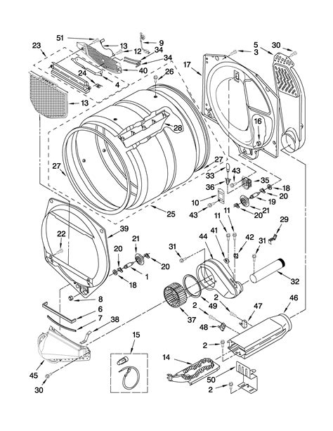 bulkhead parts diagram parts list  model wedxw whirlpool parts dryer parts
