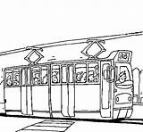 Tram Coloring Passengers Coloringcrew sketch template