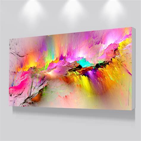 printed oil painting colorful canvas art  living room wall  frame