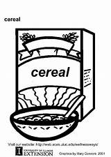 Cereal Coloring Pages Box Edupics Breakfast Template Large sketch template