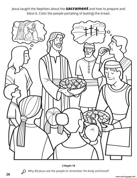 jesus taught  nephites   sacrament coloring page printable
