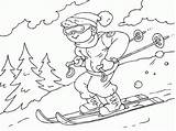 Skiing Ski Montagne Partager sketch template