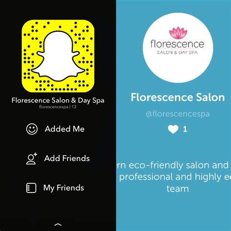 follow  florescencespa spa day salons snapchat screenshot