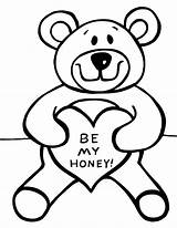 Teddy Bear Coloring Pages Printable Printables Kids Bears Valentine Heart Valentines Drawing Colouring Print Loveable Color Coolest Teddybear Baby Sad sketch template