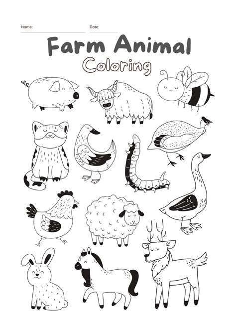 sets  farm coloring pages  farm  animals worksheets