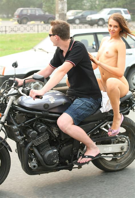 crazy russian teen rides a motorcycle naked in the streets russian sexy girls
