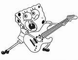 Kolorowanki Gitara Muzyczne Instrumenty Spongebob Dzieci Playing Wydruku Guitarra sketch template