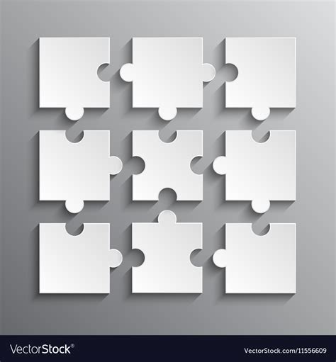 white puzzles piece jigsaw object  pieces vector image