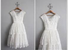 1950s vintage white lace wedding dress by allencompany on Etsy