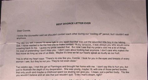 divorce letter  written