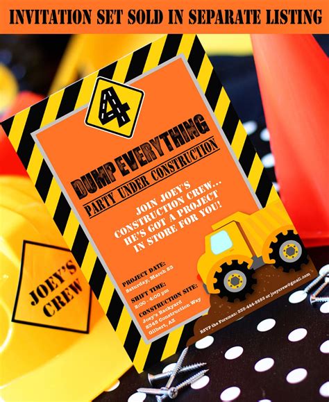 construction birthday construction party printables etsy