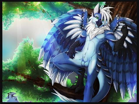 rule 34 2013 anthro avian balls bird blue feathers chest tuft color